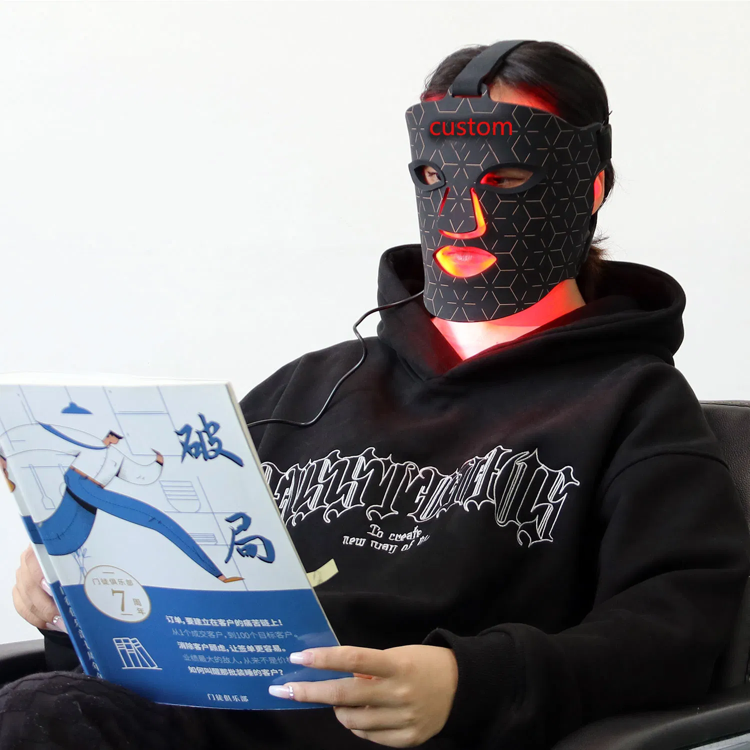 Custom High-Quality Silicone Personal Care Products: Red Light Facial Mask and Neck Mask