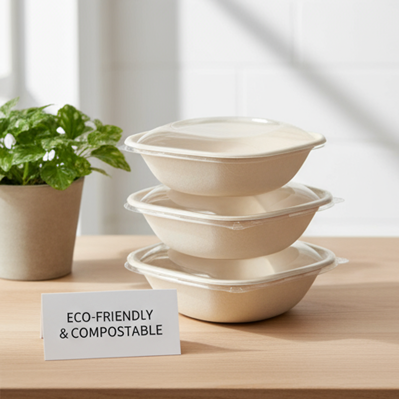 Biodegradable Pulp Sugarcane Disposable to Go Poke Salad Bowl