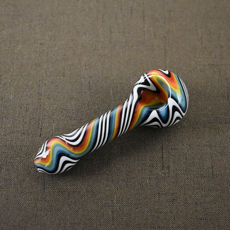 Wholesale Oil Burner Swirls Color Sweet Puff Glass Smoking Hand Pipe