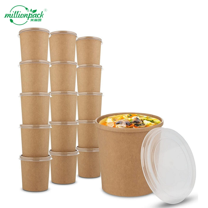 Microwave Safe Paper Soup Cup for Convenient Meal Reheating Use
