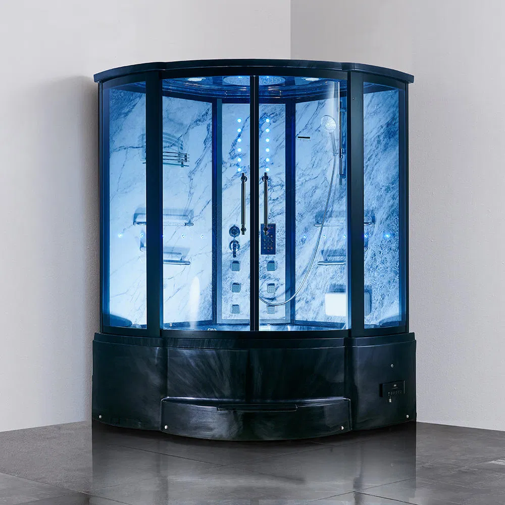 Acrylic Prefab Glass Shower Room Cabinet Enclosure Bathroom Simple Compact Bathtub Shower Combo with Foot Massage