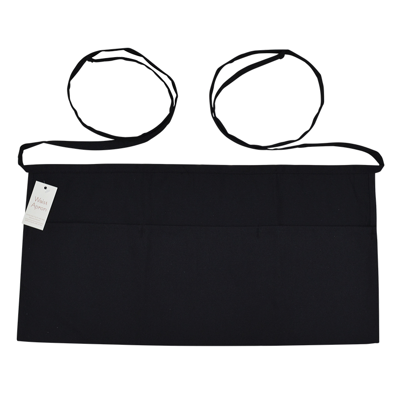 High Quality Polyester Cotton Waist Aprons Short Restaurant Apron for Waiter Waitress