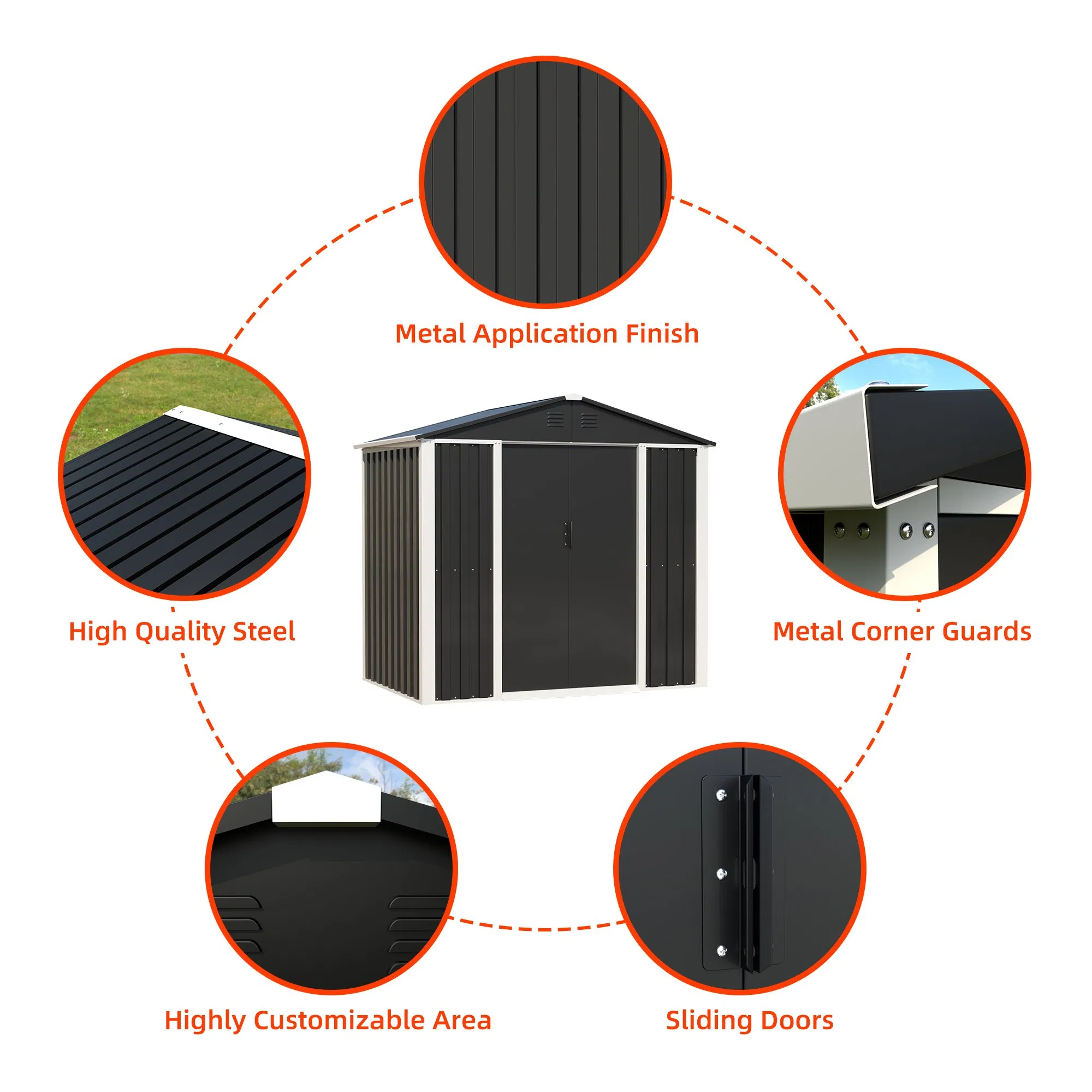 Storage Shed Garden Waterproof Insulation Metal Single Door Storage Room