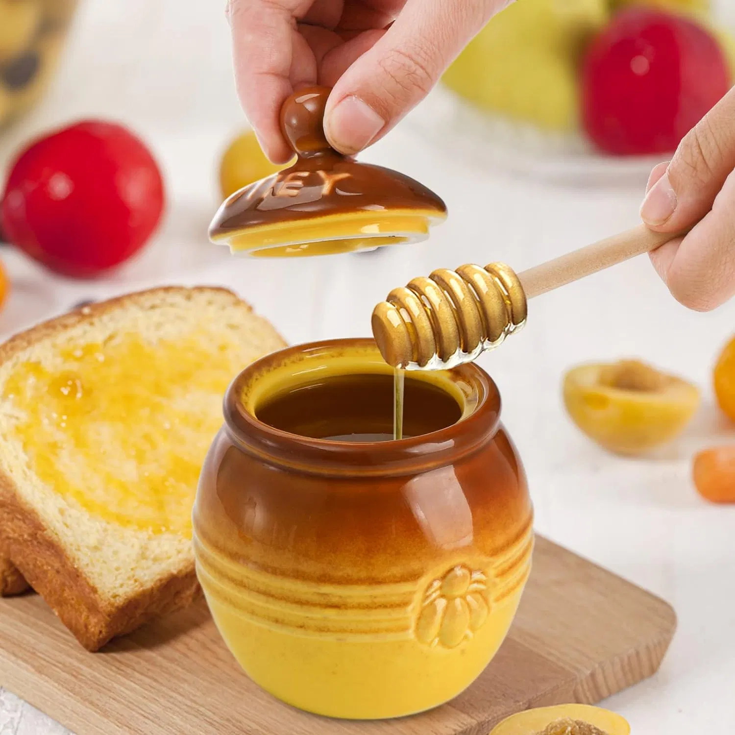 Bee Desigbn Home Kitchenware Honey Jar