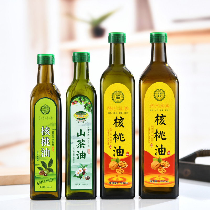250ml 500ml 750ml 1000ml Custom Label Glass Olive Oil Bottle with Aluminum Cap