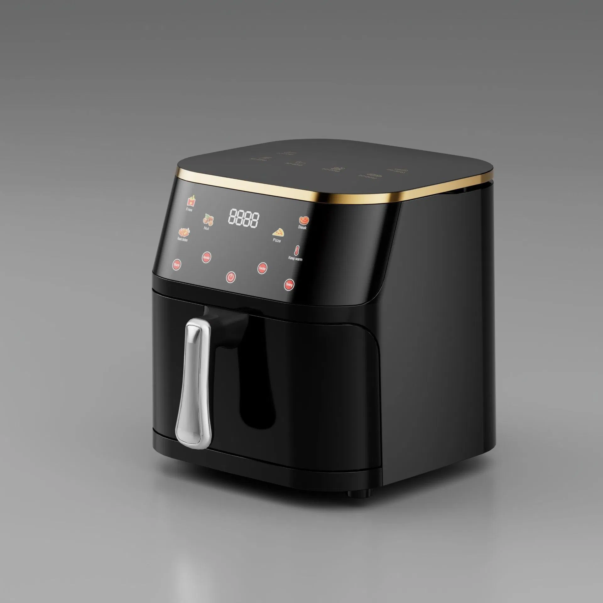 Hot Sale Large Capacity Safe Use Stainless Steel Electric Fully Automatic Air Fryer Square Shape for Household Use