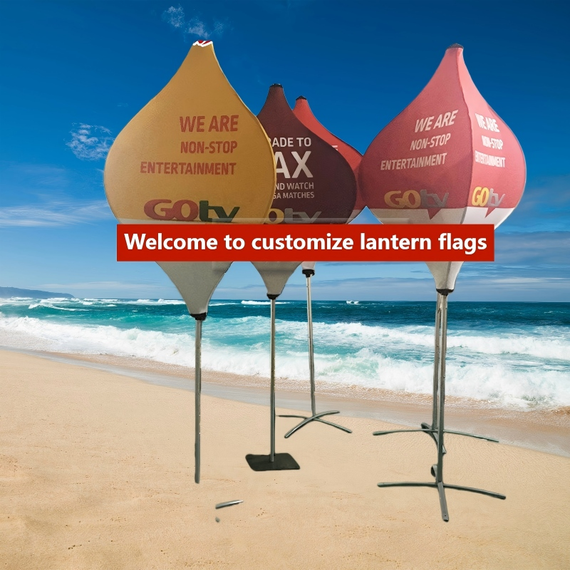 Customizable Rotating Light up Lantern Flags for Outdoor Advertising