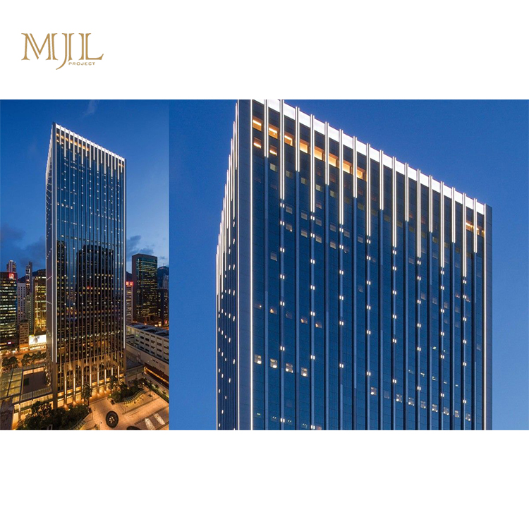 Skyscrape Tinted Tempered Glazed Aluminium Curtain Wall System Exterior Glass Facade Panels Glass Curtain Wall Price