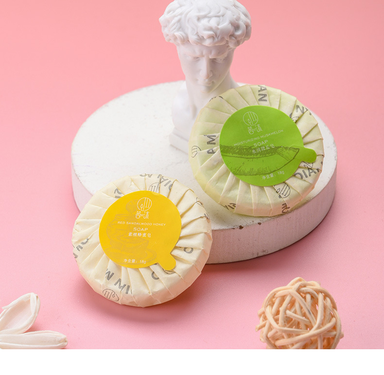 Hot Sale Cheap Price Small Size Round Pleated Wrapped Soap for Hotel