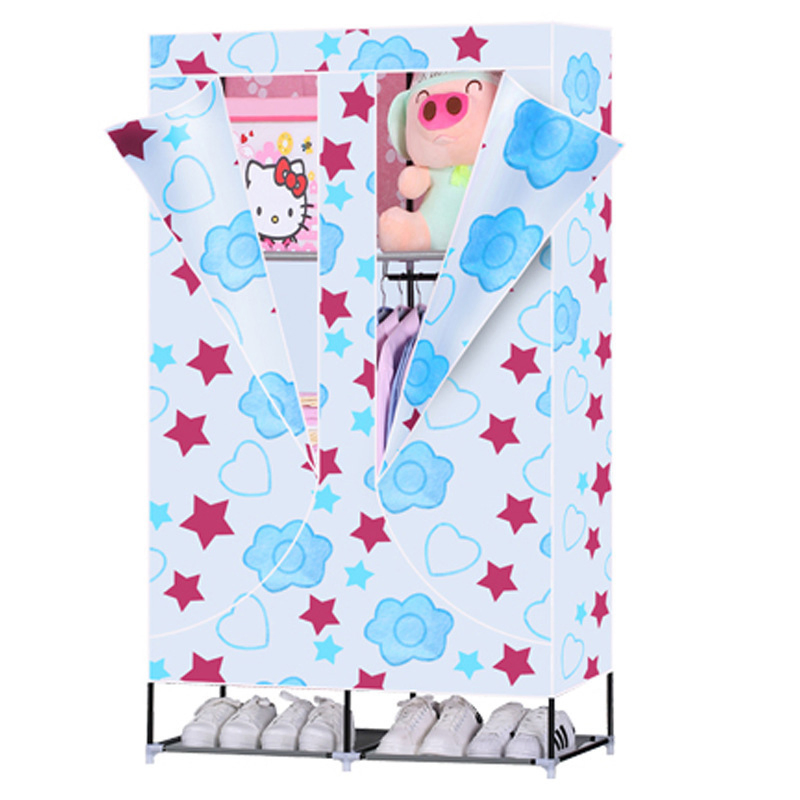 Reinforcement Combination Simple Rental Room Furniture Folding Non-Woven Shoe Rack and Wardrobe