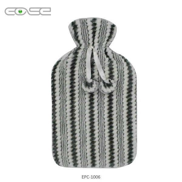 Soft Stripe Plush Hot Water Bottle for Ultimate Comfort