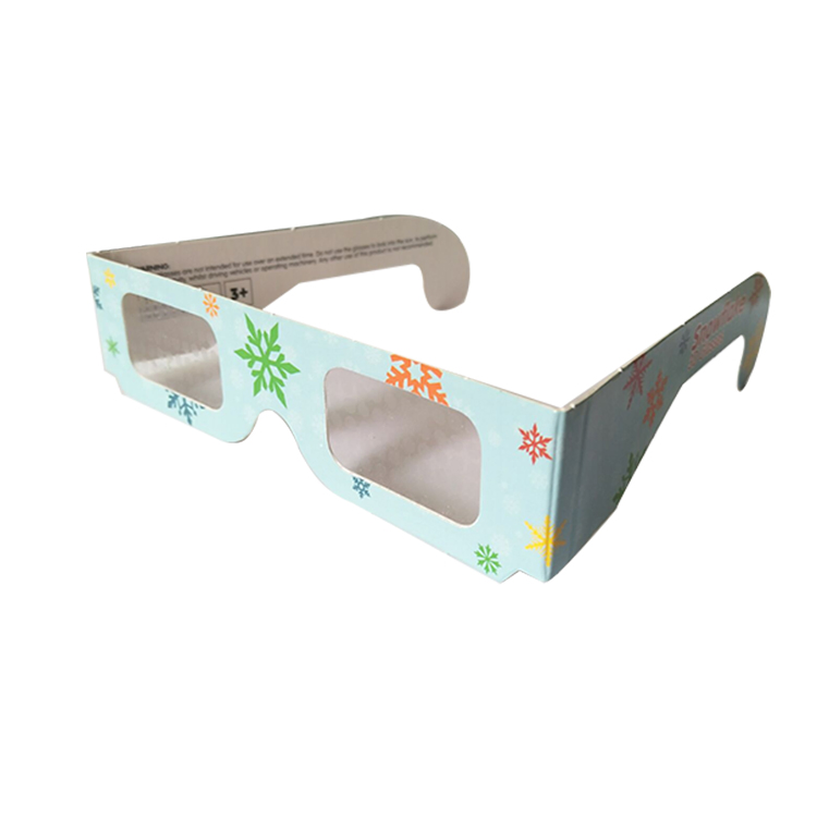 Paper Christmas Light Heart Shape Diffraction Glasses Custom Printing 3D Firework Glasses