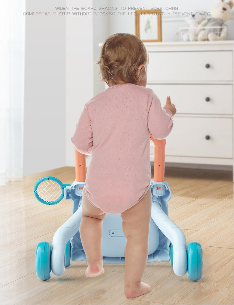 Multifunctional Baby Walker Interactive Push Toy for Toddlers with Music