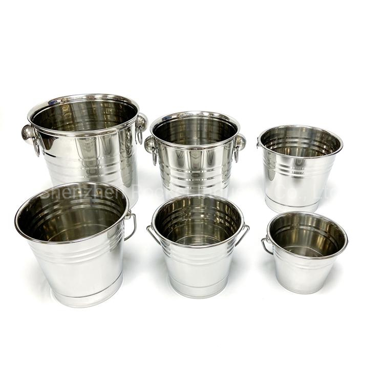 Серебряное ведро для льда из нержавеющей стали