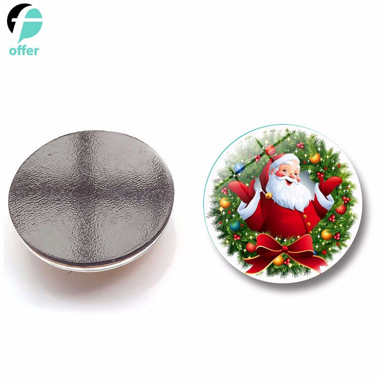 Christmas Santa Claus Series Magnetic Glass Refrigerator Stickers