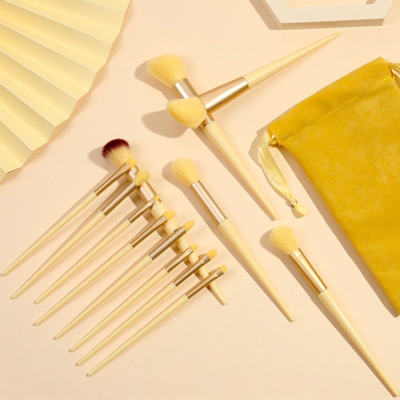 Factory Price Beauty Tool 13PCS Yellow Wooden Handle Makeup Tool Professional Cosmetic Brushes Set