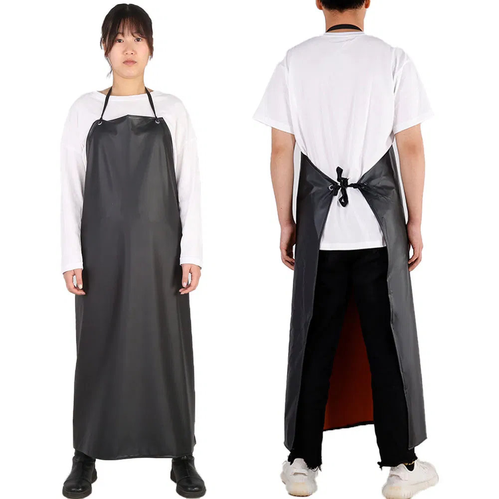 High Quality Black Car Industrial Long Washable Oil-Proof Apron PVC Apron