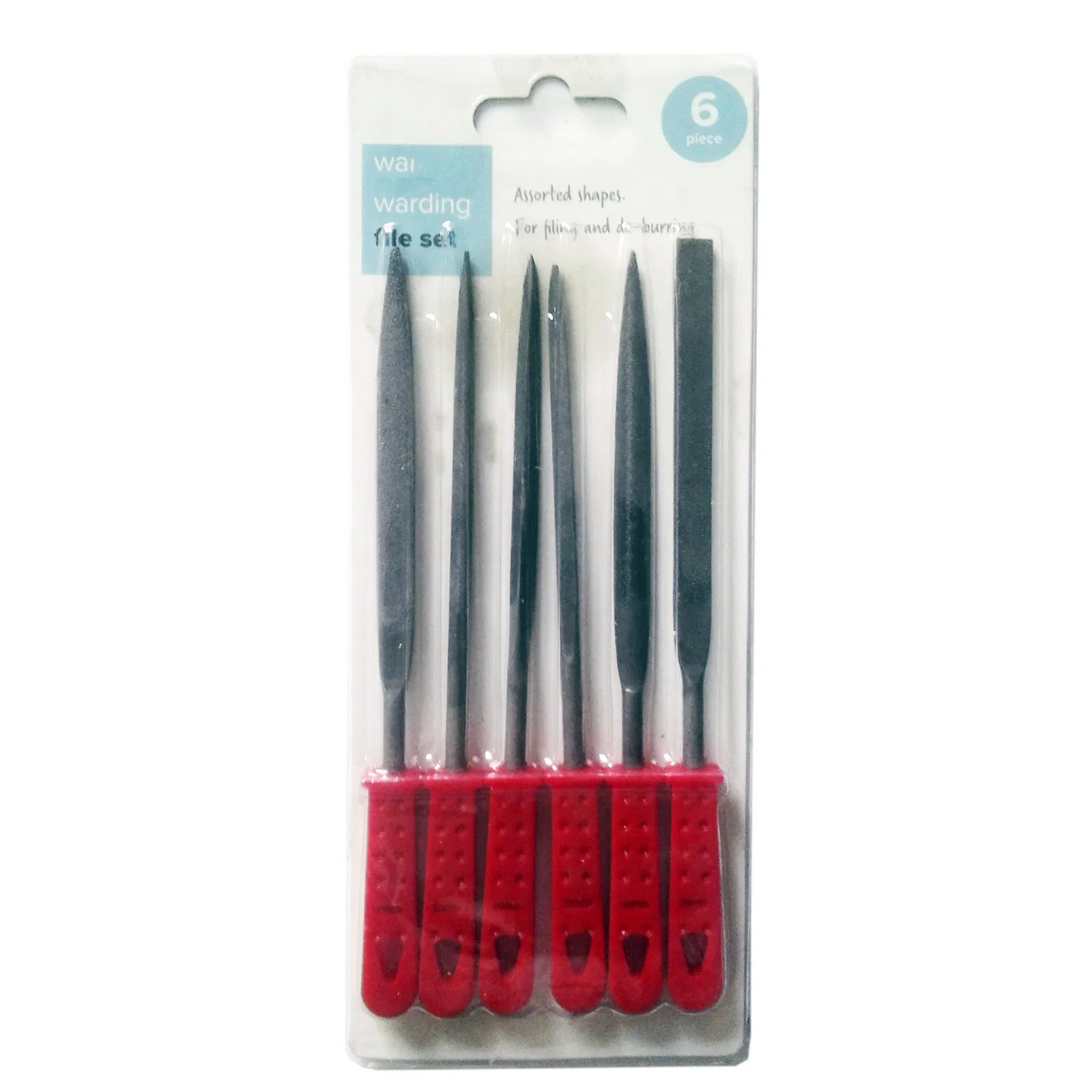 Needle File Set in Pouch with Colorful Square Plastic Handles