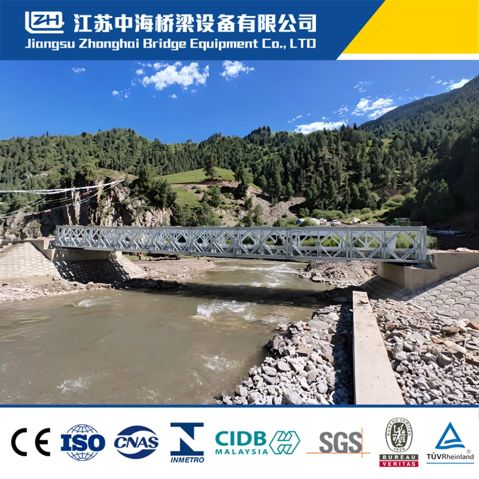 Galvanized Steel Pipe Bridge Steel Truss Bailey Bridge Cost Pre Fab Bridge