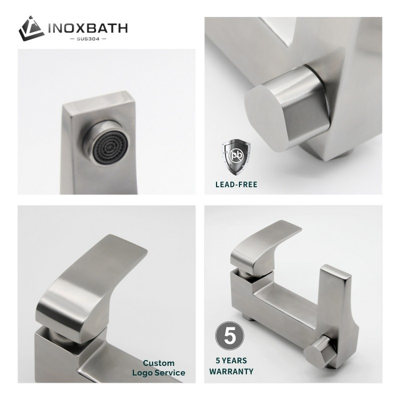 Wall-Mounted Stainless Steel Bathtub Faucet with Handheld Shower Hygienic Surface Modern Bathroom