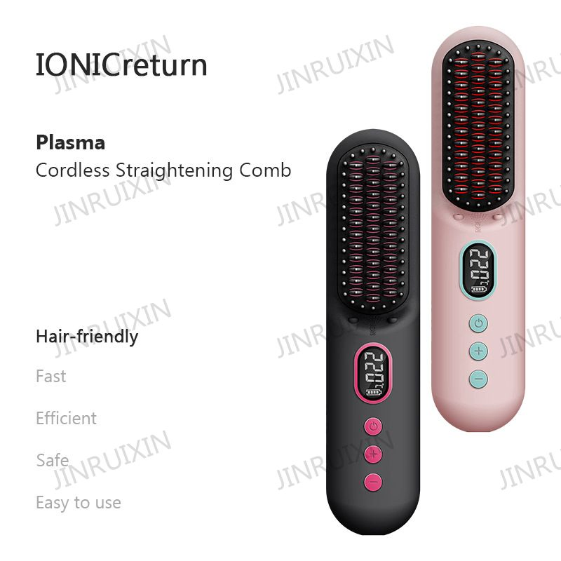Cross-Border Wireless Hair Straightener Negative Ions Do Not Hurt Hair Mini Portable Fluffy Curling Dual Purpose Hair Straightener Comb