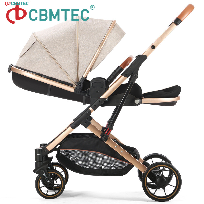 Convertible Bassinet Reclining Stroller Foldable Pram Carriage Baby Stroller