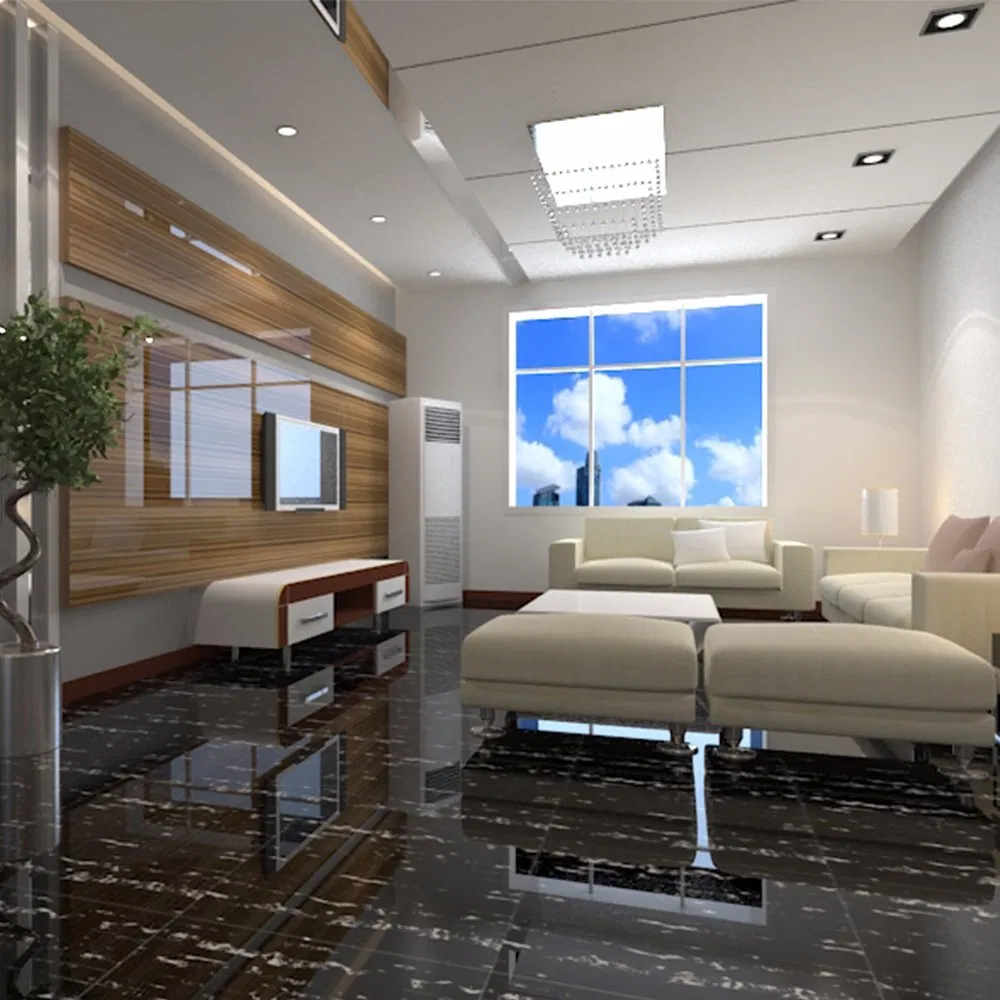 Плитка напольная полированная 600x600 Black White Stripe