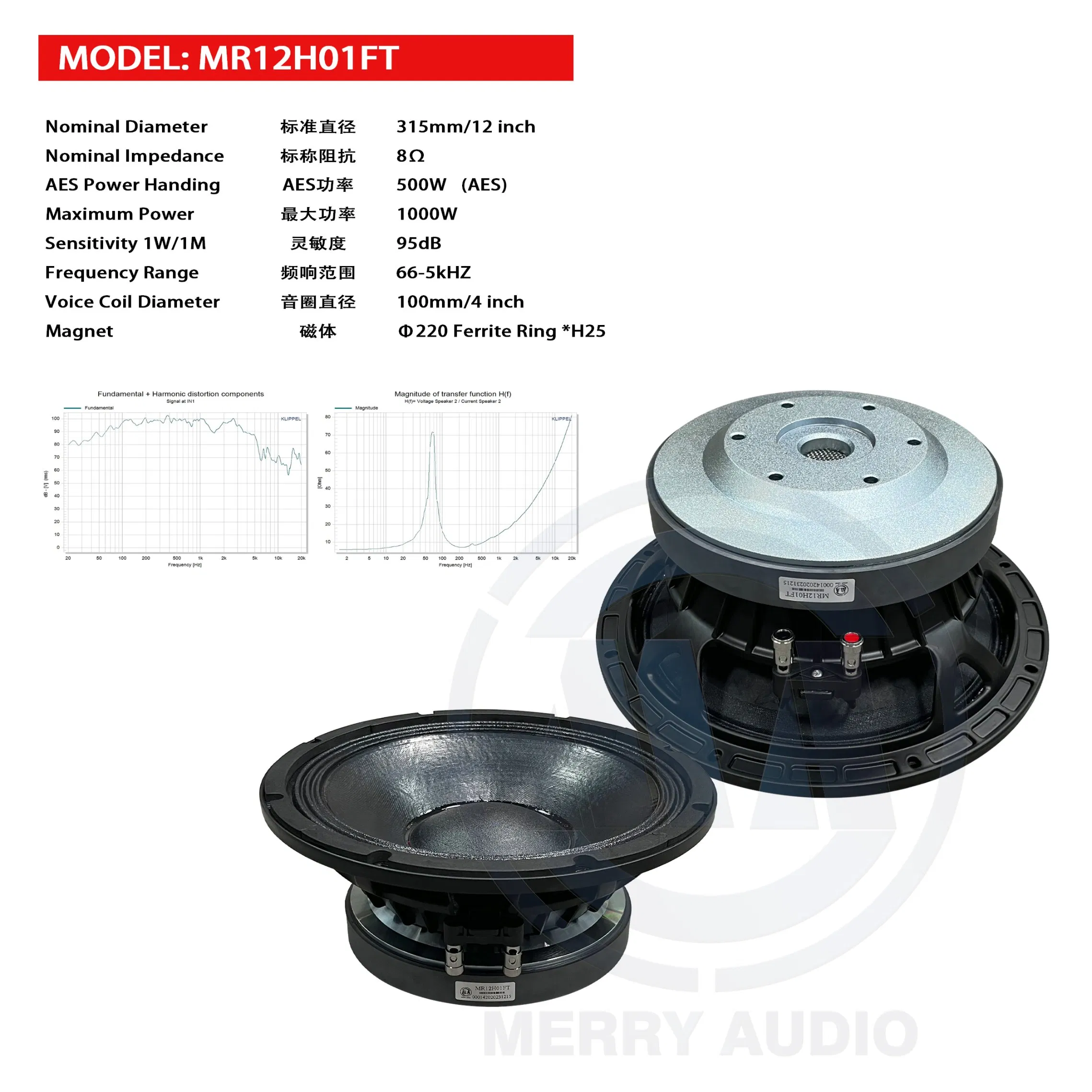 Hot Selling Faital Model 12 Inch Professional Woofer Loudspeaker for PRO Audio System