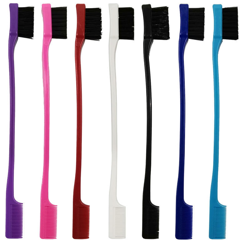 2020 New Disposable Plastic Dual Edge Control Beauty Care Small Comb and Eyebrow Brush