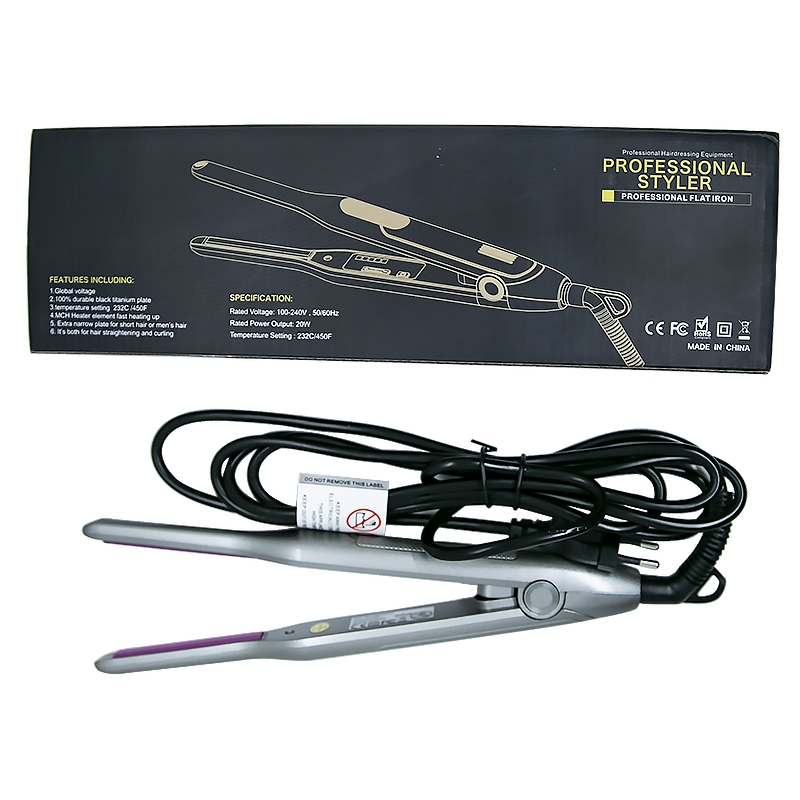 Mini Hair Straightener & Curler Brush Professional Flat Iron Hair Styler Hot Tool Ceramic Digital LED for All Hair Types