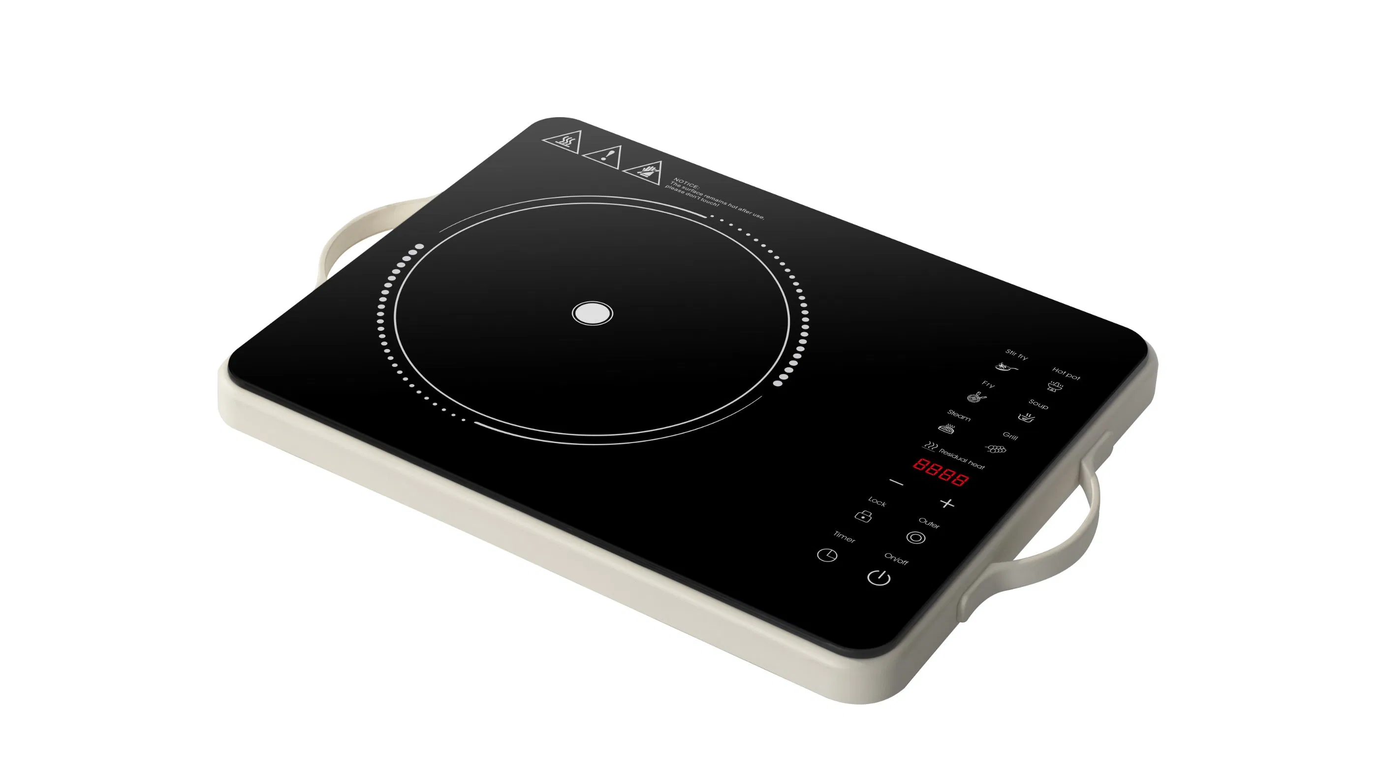 Infrared Cooker with Handle 2200W Hot Plate Double Rings Ceramic Cooker