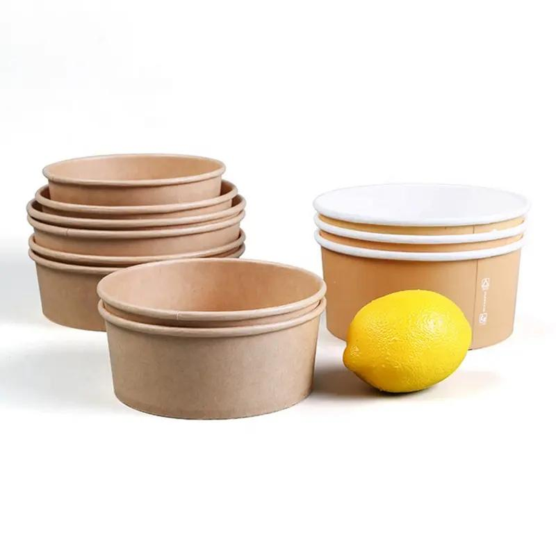 Wholesale Disposable Kraft Paper Soup Bowls Kraft Bowl 1000 Ml Ith Lid