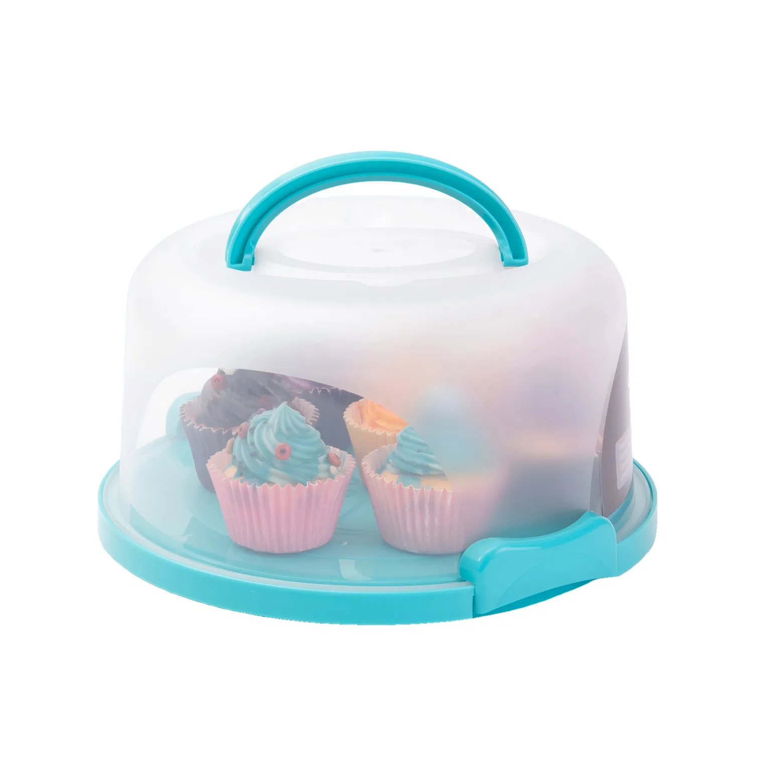 BPA Free 10 Inch Ortable Cake Carrier with Lid and Handle Clear Lid Cupcake Storage Tray Outdoor Sturdy Food Container