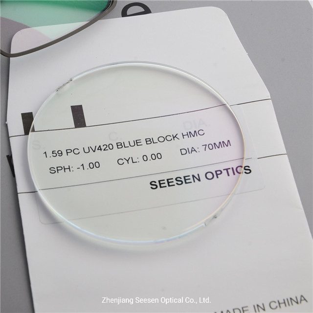1.59 Polycarbonate PC UV420 Blue Cut Hmc Blue Cut Optical Lens Price Optical Lens Blue Block