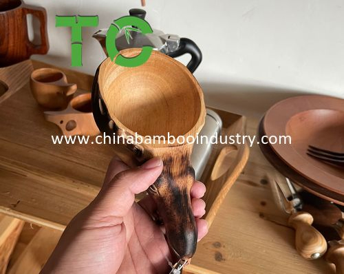 Factory Price Wooden Kuksa Cup Portable Outdoor Camping Drinking Mug Wooden Coffee Cup