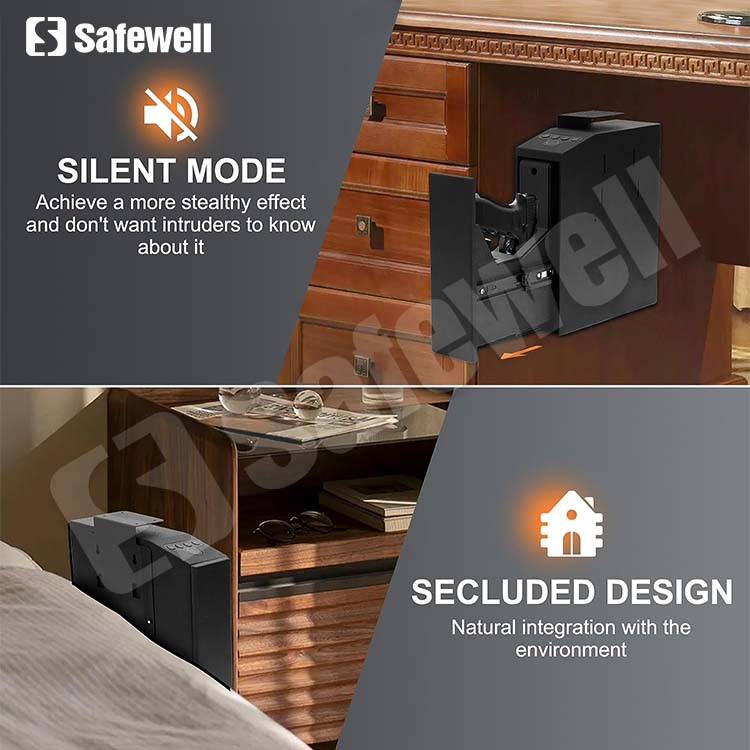 Safewell Best Selling Anti Theft Certificated Fingerprint Hidden Gun Storage Vaultek Hand Gun Safes Cabinets Nightstand for Home