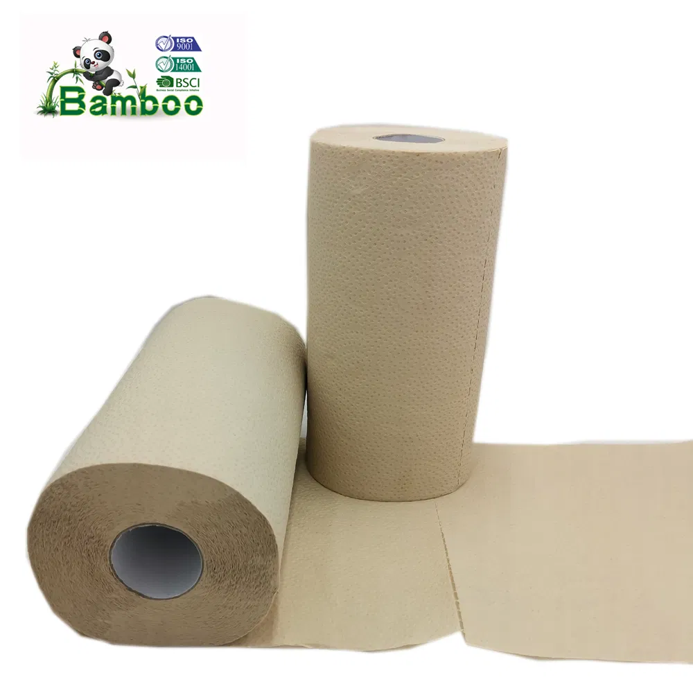 100% Bamboo Pulp Eco Friendly Custom Embossing Kitchen Paper Towel Roll