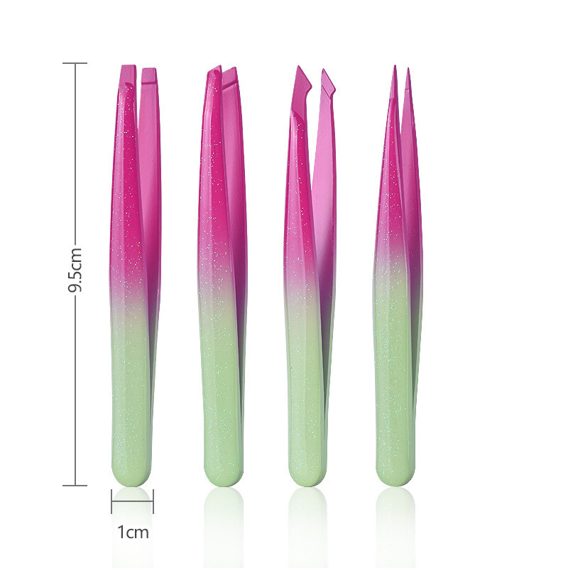 Precise Stainless Steel Plucking Splinter Hair Removal Eyelash Extension Eyebrow Tweezers Set