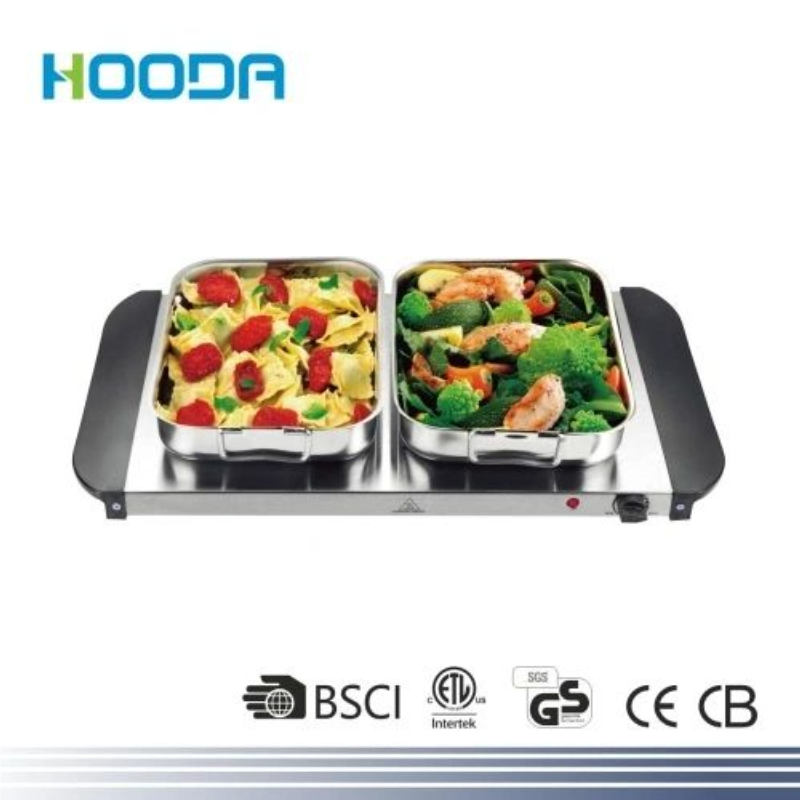 Customized 2*1.5L Electric Buffet Hotel Stainless Food Display Warmer Container