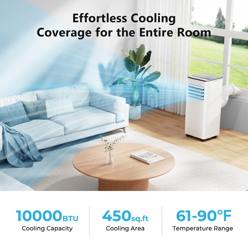 Портативный кондиционер с осушителем Euhomy 10000 BTU