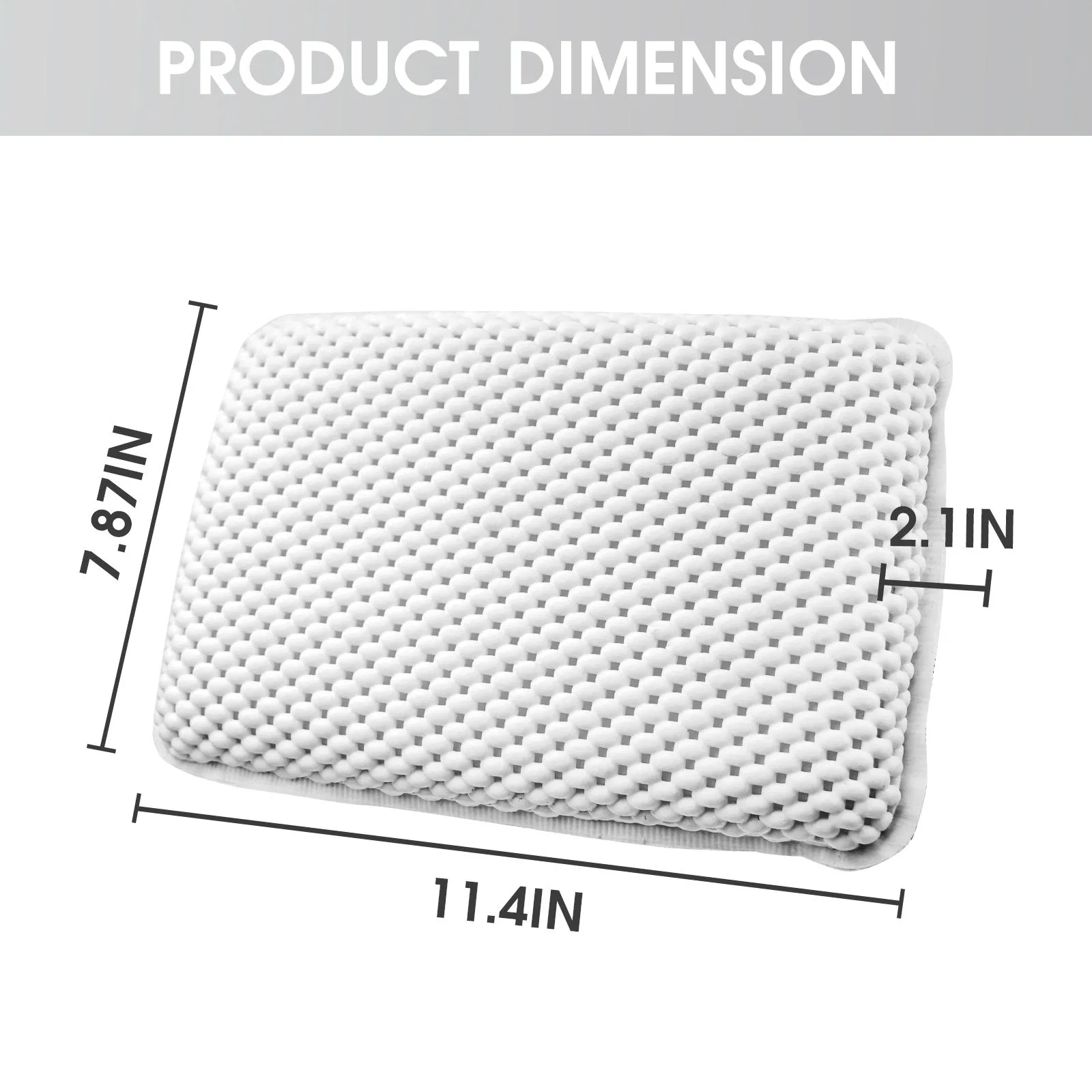 Neck SPA Pillow Waterproof Bathtub Pillow with Suction Cup for Indoor Hottub