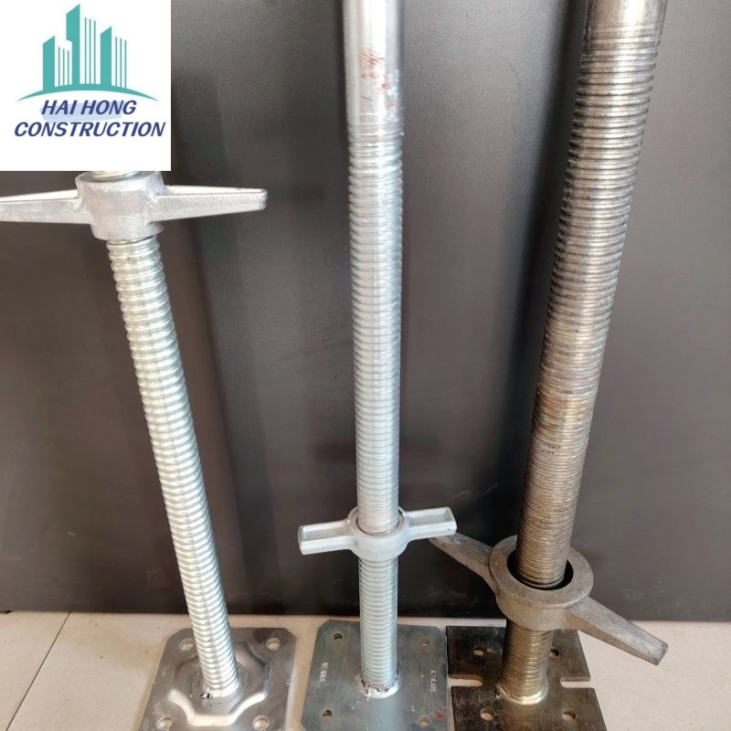Heavy-Duty Galvanized Screw Jack Base for Safe Construction