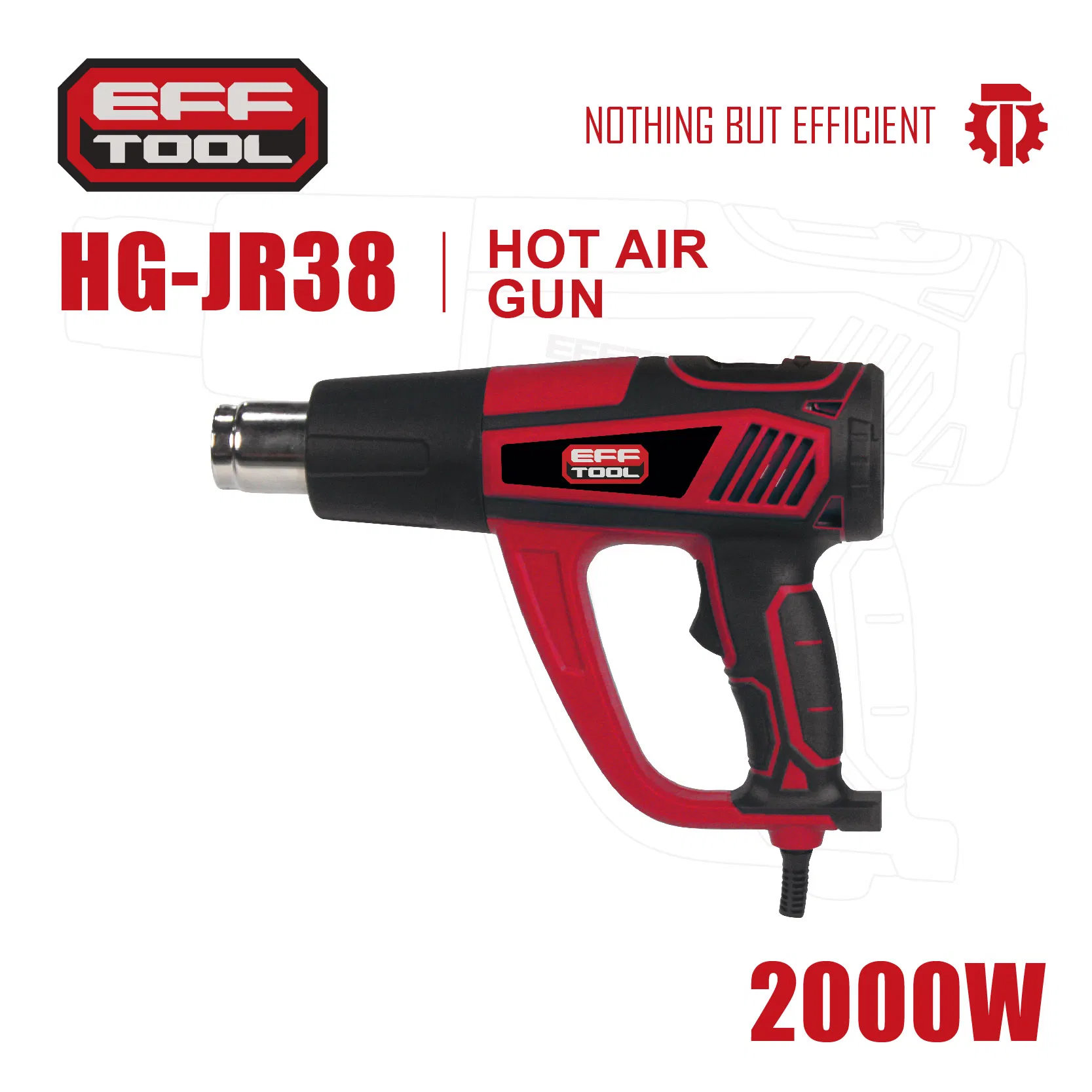 Heat Gun 2000W Heavy Duty Hot Air Gun Kit Variable Temperature Control