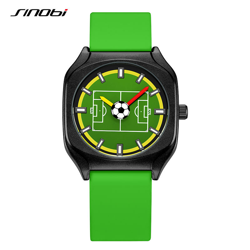 Wristwatches for Men Women Fashion Football Dial Unisex Silicone Waterproof Sports Watches