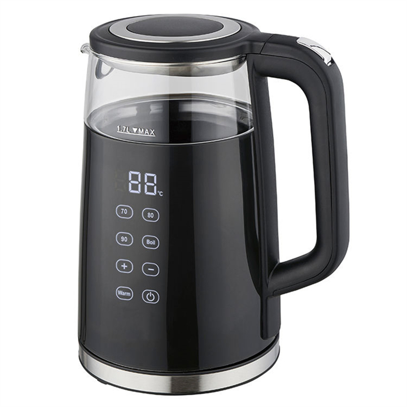 Black Electric Digital Kettle Temp Control 2200W 1.7L Double Layer Home High Quality Smart Water Kettle