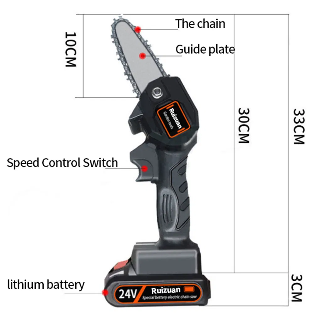 One-Hand Woodworking Lithium Battery Chainsaw Cordless Chain Saw Light Weight Portable Power Chain Saw for Wood Cutting