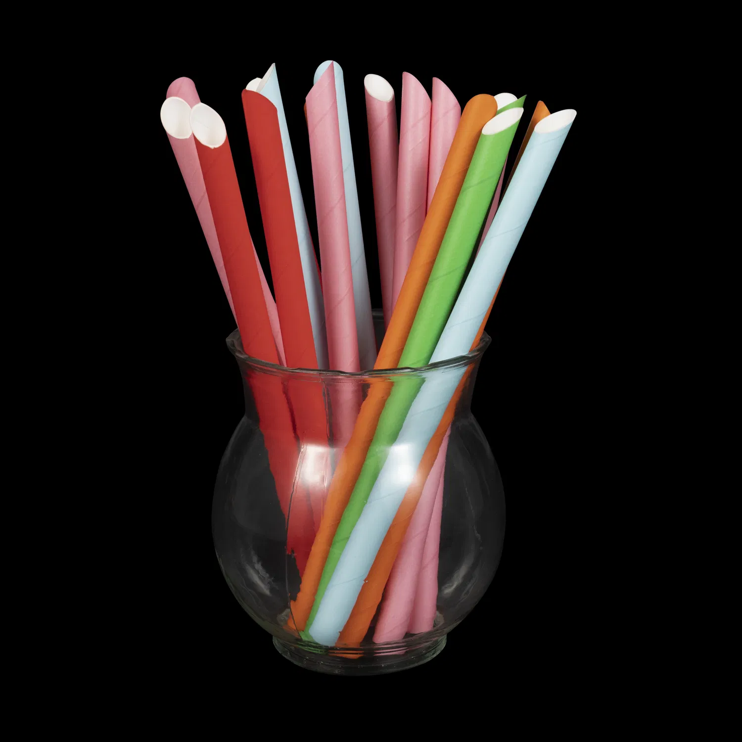 Biodegradable Wrapped Iridescent Thin Fancy Floral Patterned Personalize Disposable Paper Straw