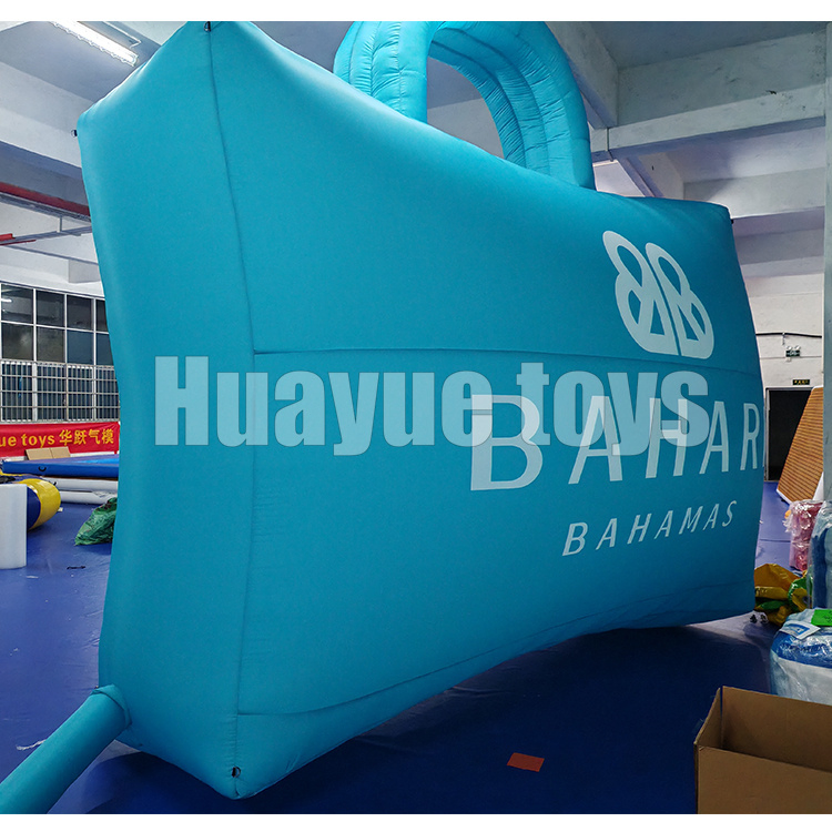 New Customized Style 4.5*1.25*3 Meter Oxford Cloth Blue Handbag Inflatable Advertising Inflatable Props for Activities Decoration