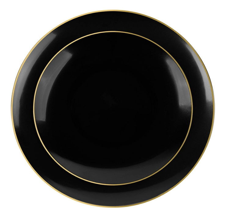 Wholesale Custom Party Picnic Plastic Round Plates Disposable Plate 30PCS 7.5'' and 10.25'' Inch Plates