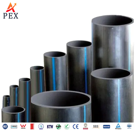 China Manufacturer 90*8.2mm Water Supply Black HDPE Pipes and Fittings